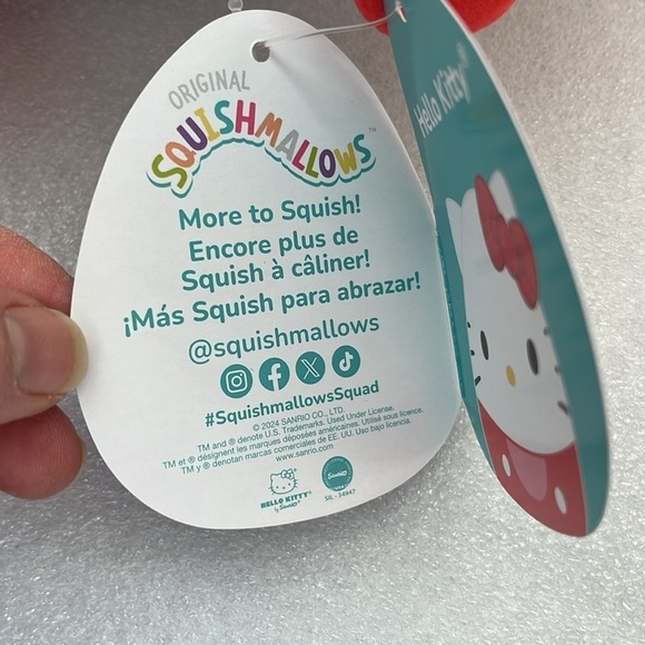 🆕 Squishmallows Hello Kitty White Red Bow Sanrio - Picture 6 of 10